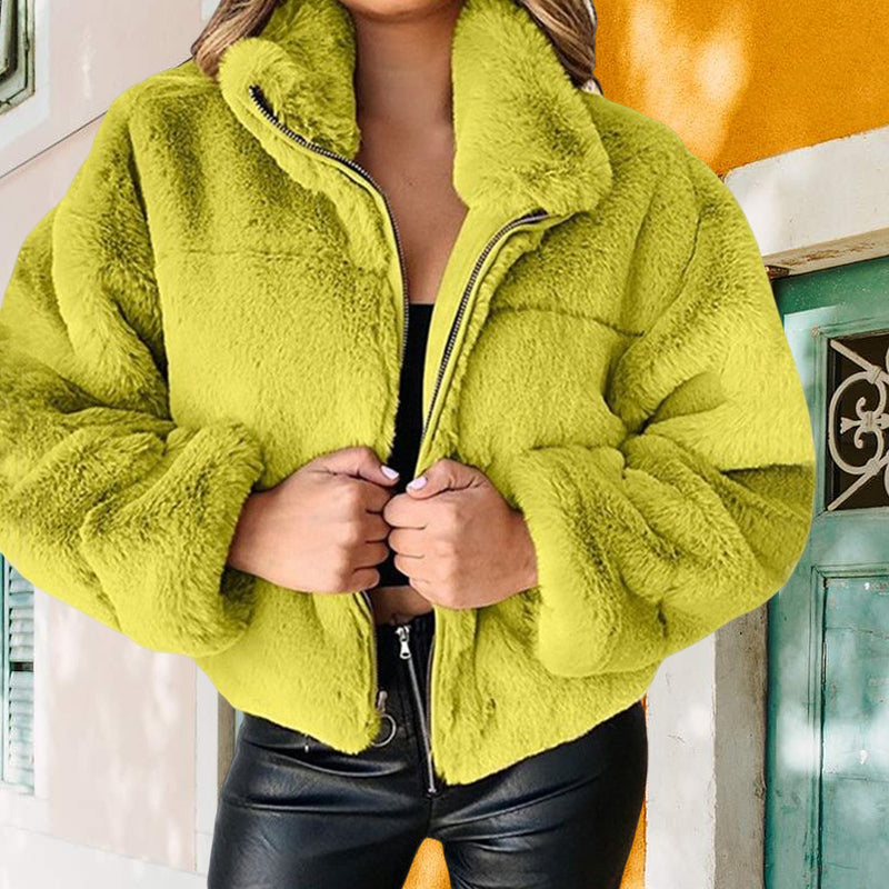 Rabbit Fur Faux Fur Plush Jacket