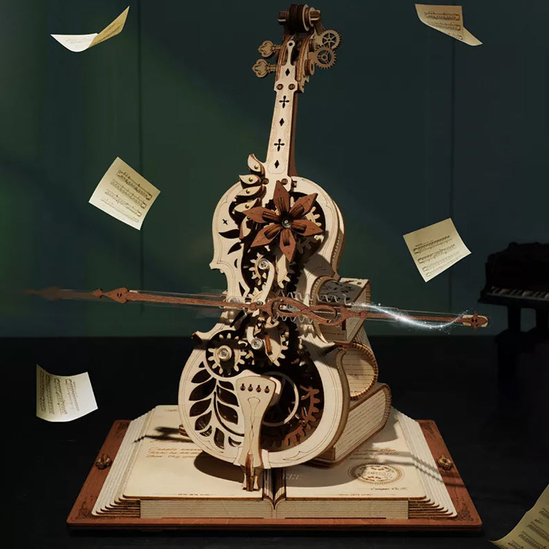 Wooden Assembled Cello Music Box