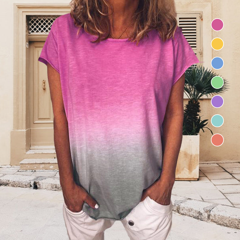 Gradient Rainbow Print T-shirt