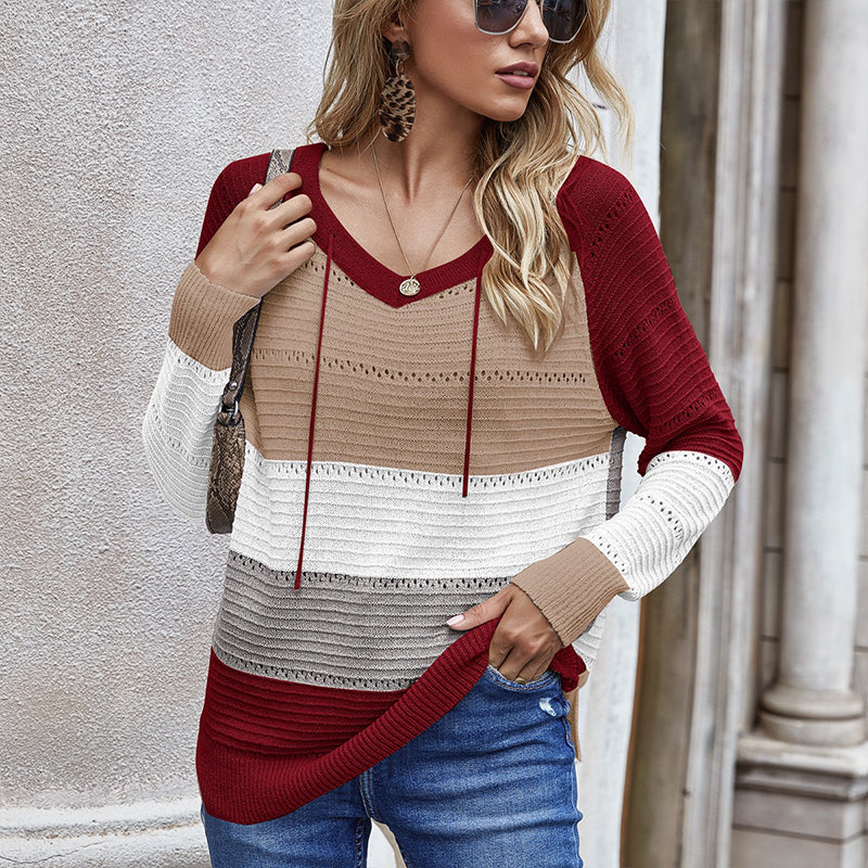 Knitted Sweater with Hood