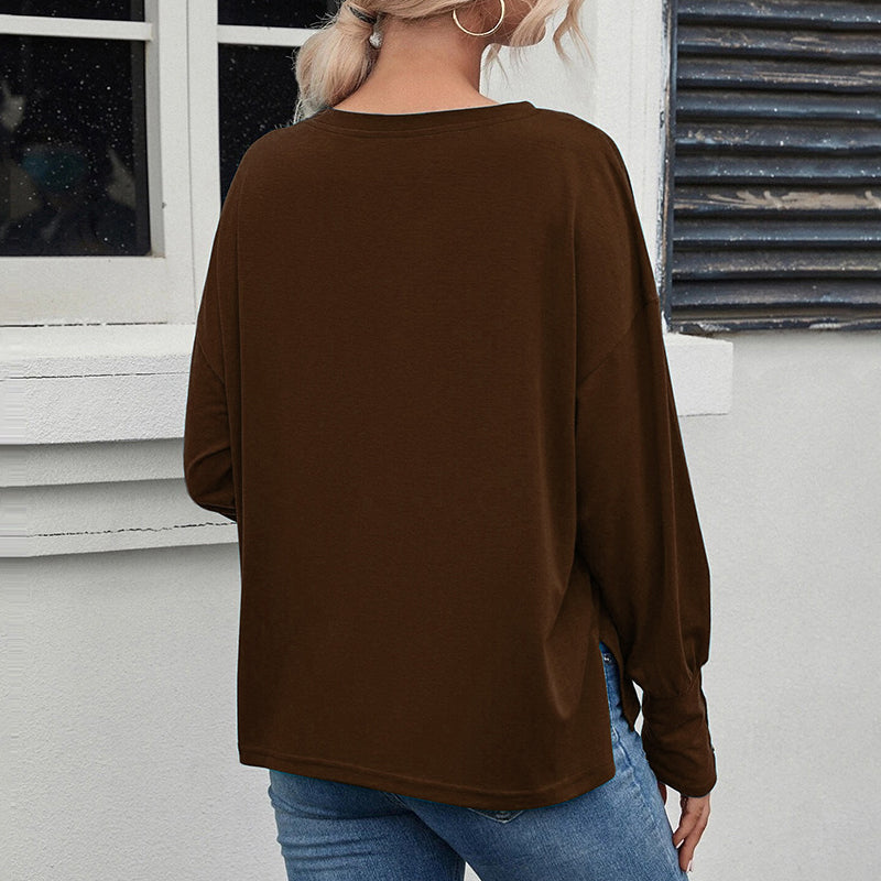 Brown V-Neck T-Shirt