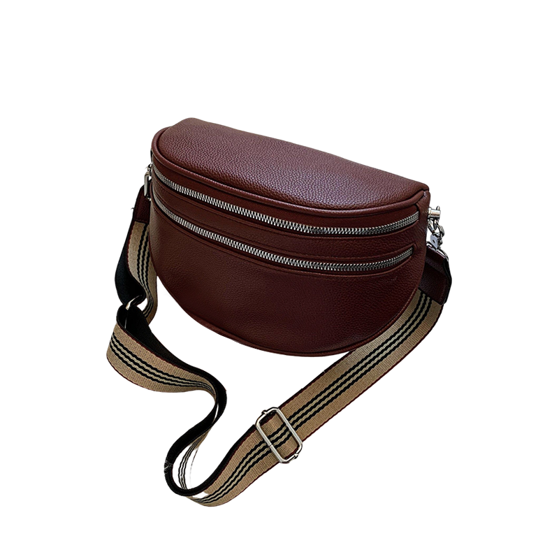 Multi-Pocket Solid Crossbody Bag