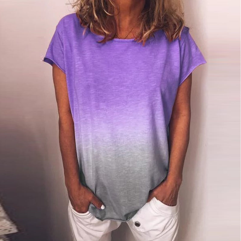 Gradient Rainbow Print T-shirt