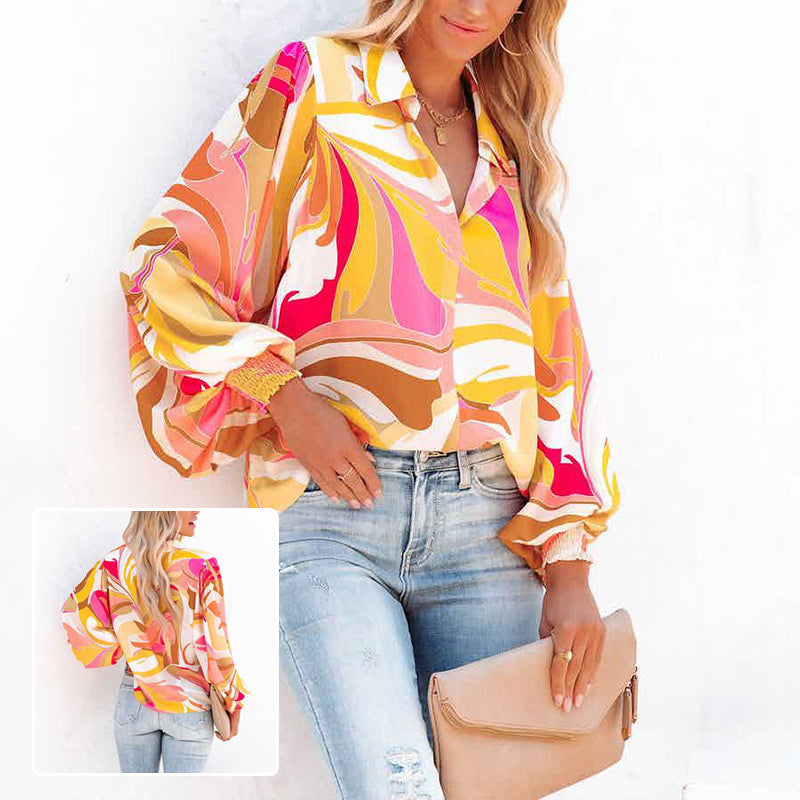 Puff Sleeves Lapel Shirt