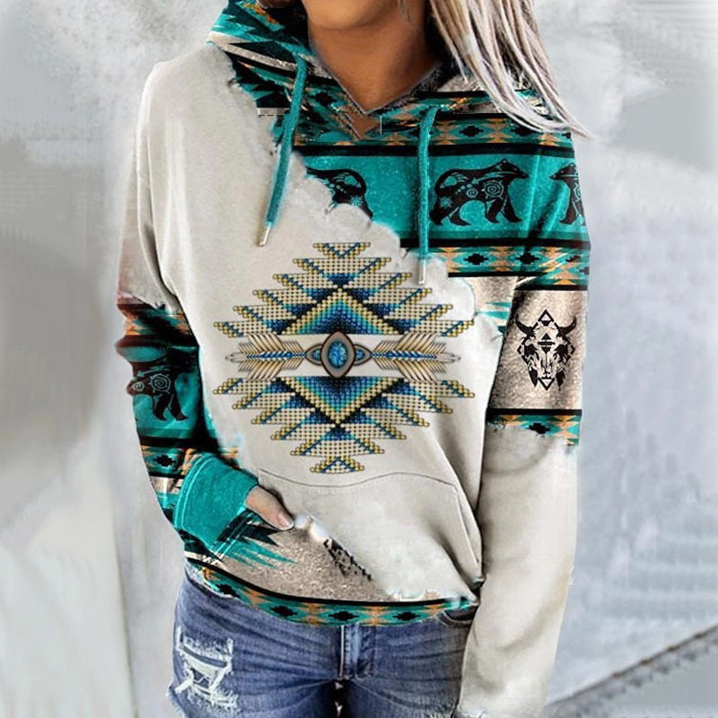 Ethnic Print Sweatershirt