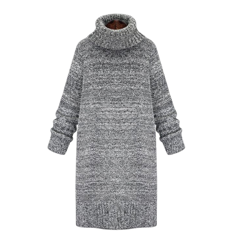 Turtleneck Mid-Length Knit Dress