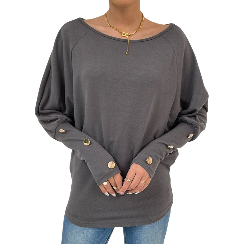 Women's Solid Casual Crewneck Sweatshirts