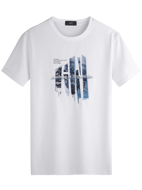 Cool Printed Round Neck Short Sleeves
