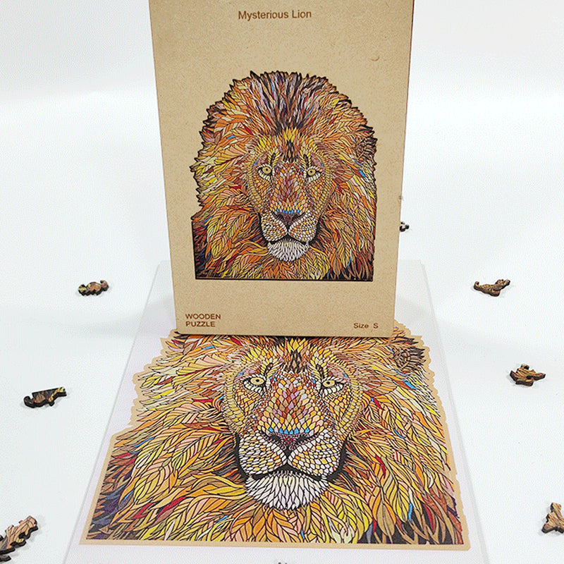 Wooden Lion Puzzle Blocks