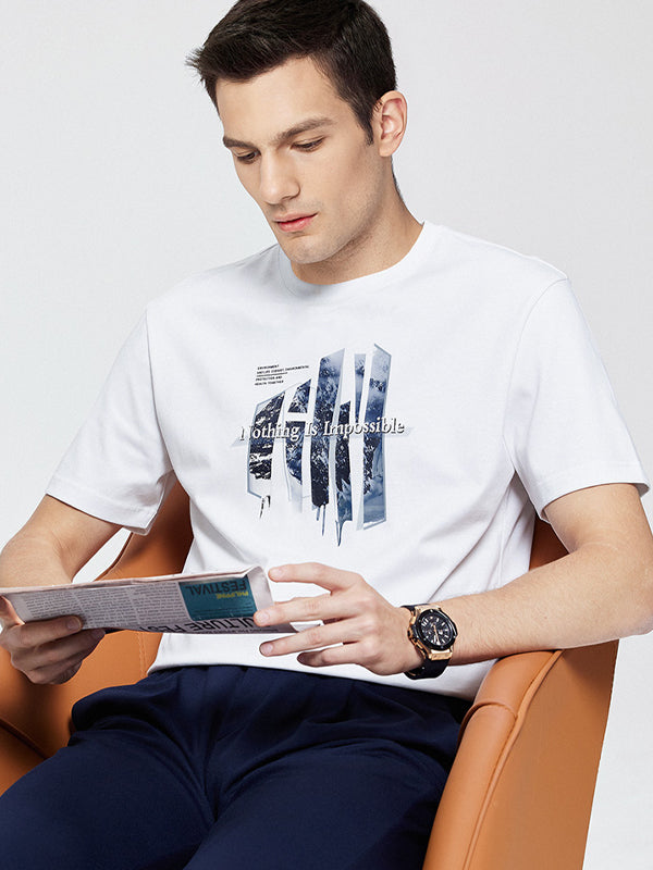Cool Printed Round Neck Short Sleeves