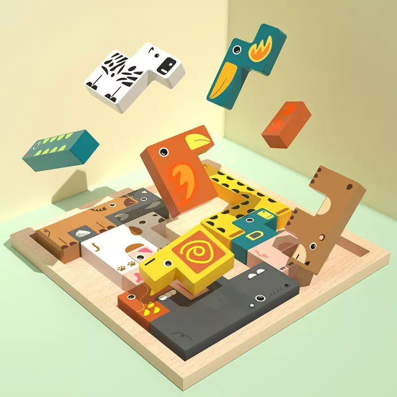 Wooden Russian Blocks Puzzle