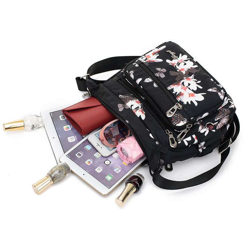 Women's Multi-Pocket Nylon Shoulder Handbag