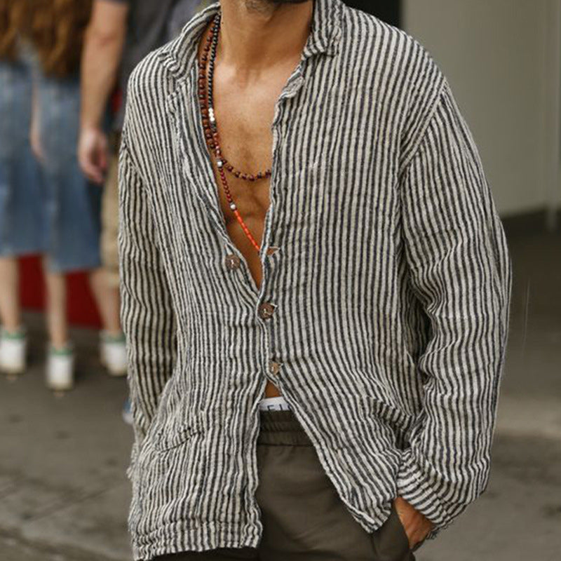 Men's Striped Print Casual Shirt