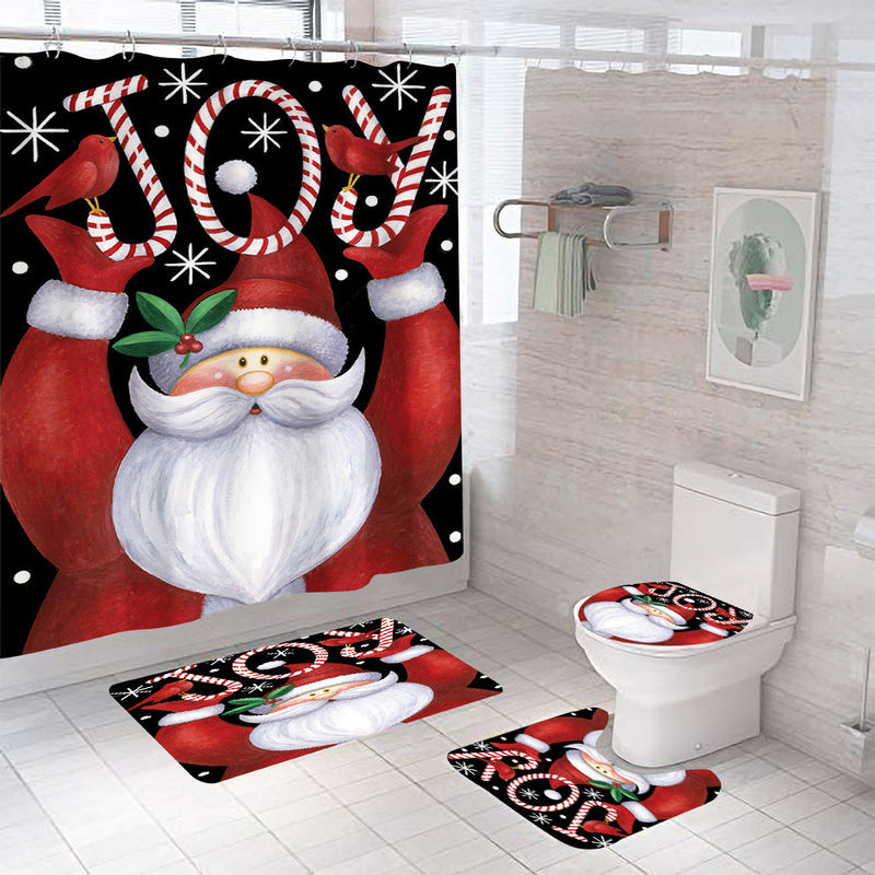 💖Christmas Shower Curtain Santa Claus Cartoon Version💖