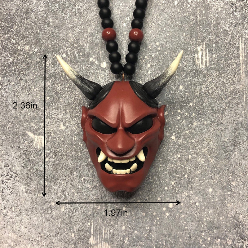 Japanese Oni Mask Car Rear View Mirror Ornament