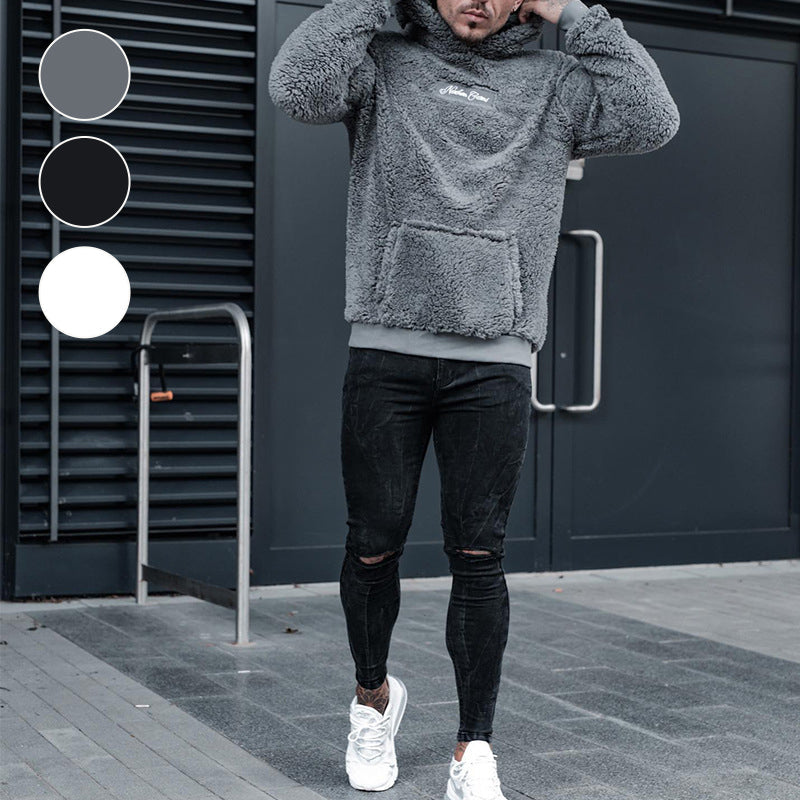 Men's Plush Hooded Sweatshirt