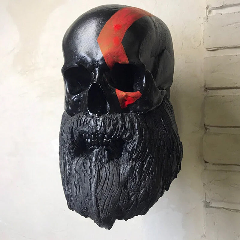 Motorcycle Helmet Skull With Beard-Helmet Rack