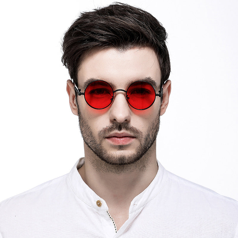 Sunglasses Steampunk Round Lens Metal Frame Unisex Glasses