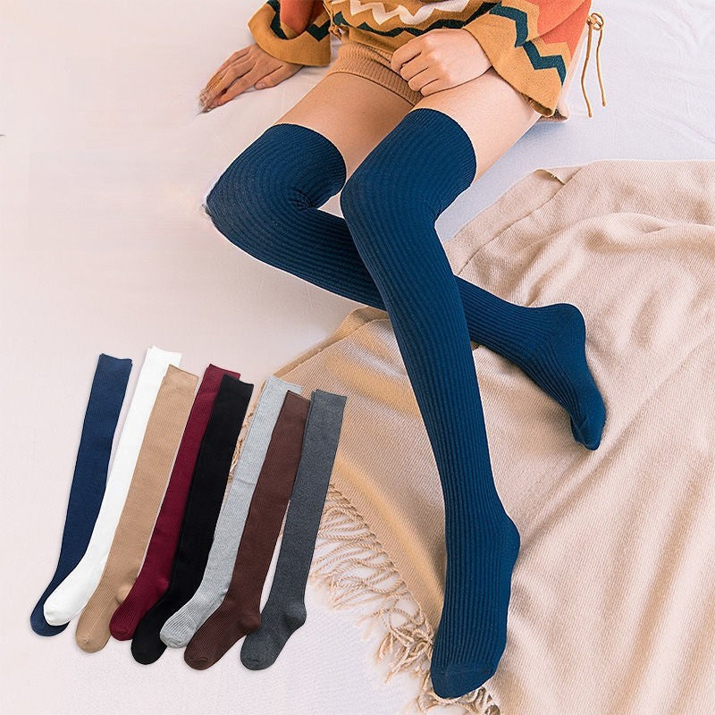 Extra Long Thigh High Cotton Socks