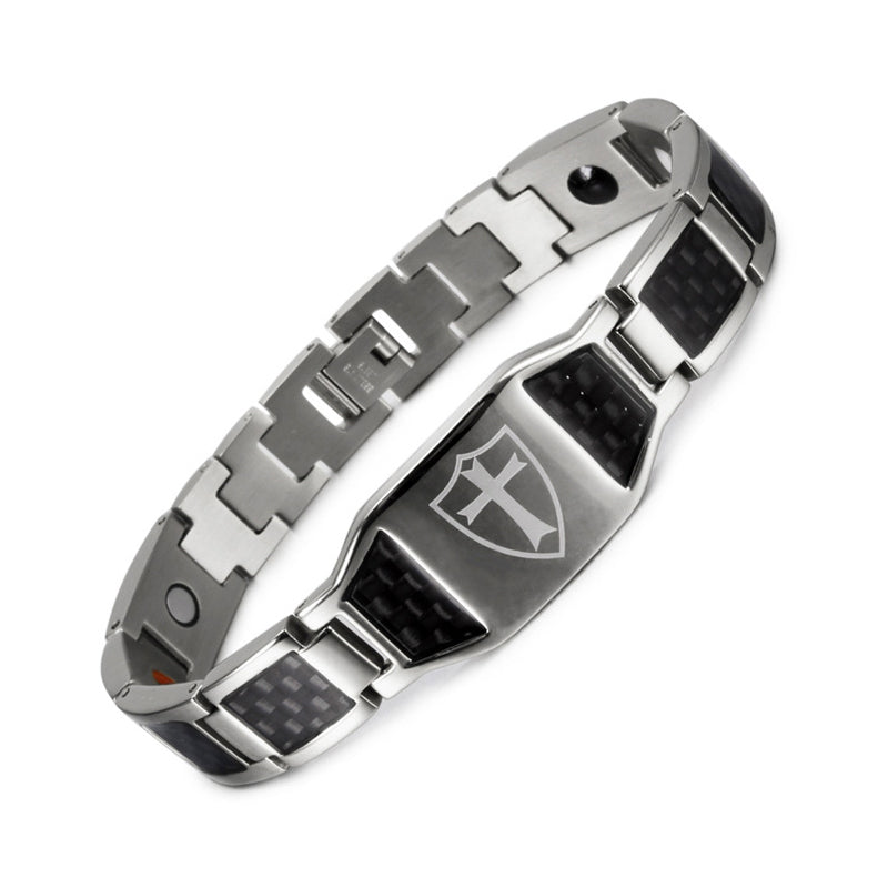 Carbon Fiber Magnet Titanium Steel Bracelet