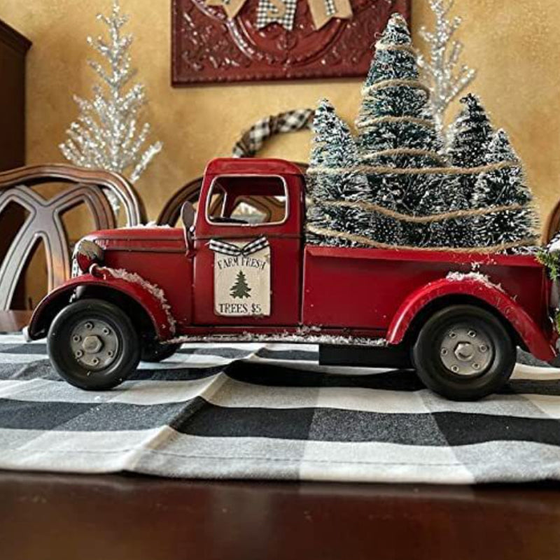 Red Farm Truck Christmas Decorations