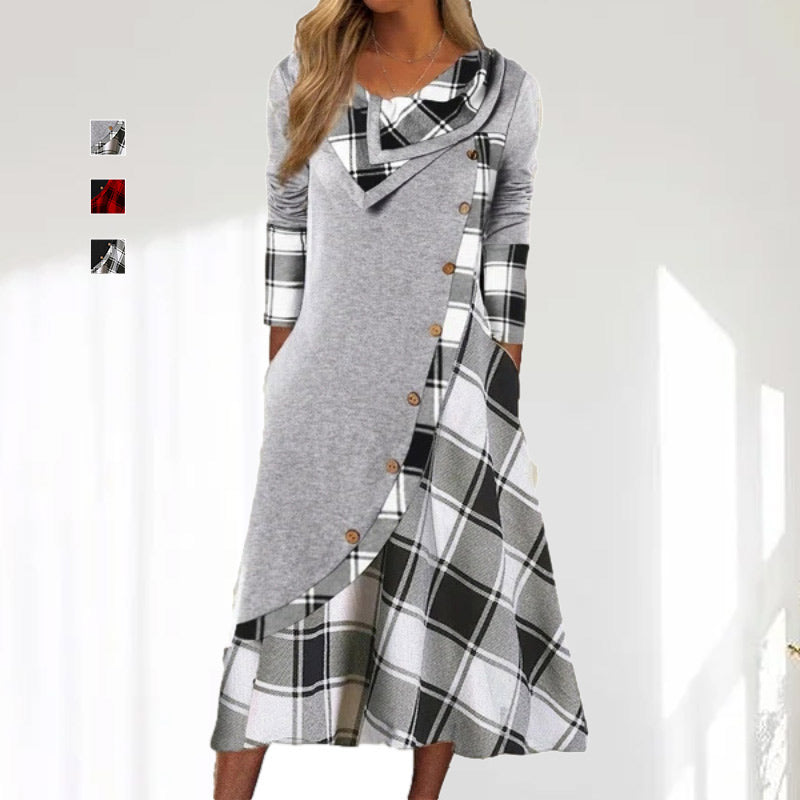 Vintage Plaid Patchwork Dress