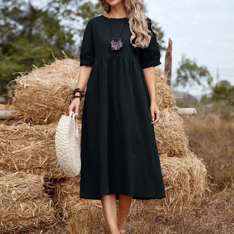 Loose Cotton Linen Dress