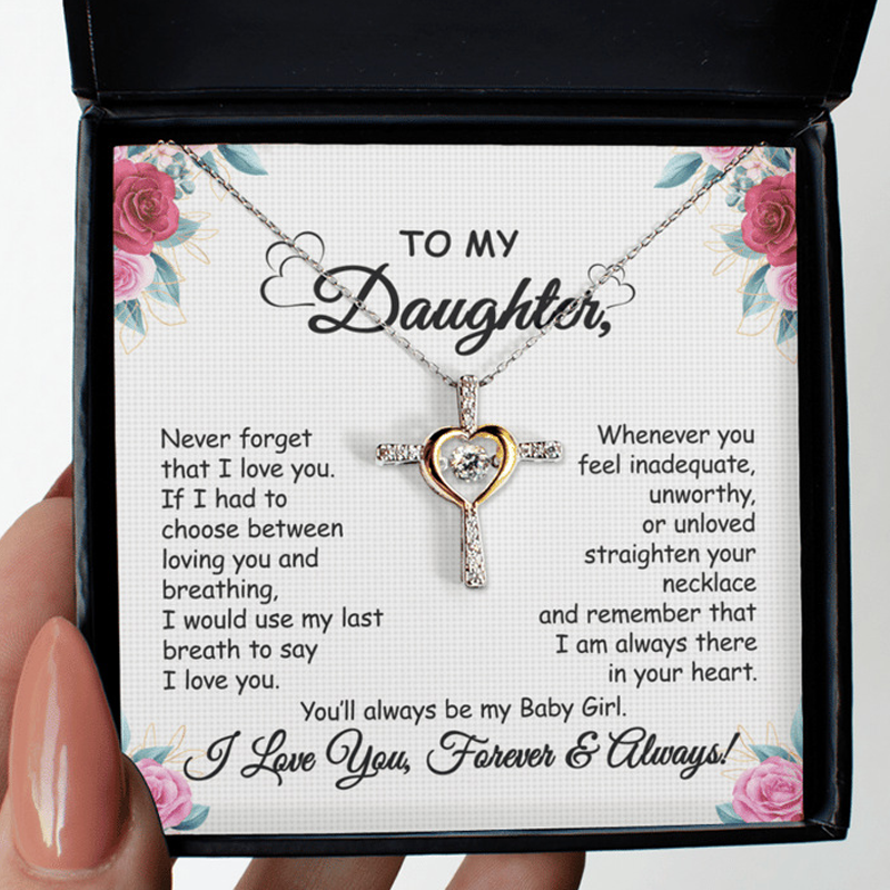 To My Soulmate Cross and Heart Necklace