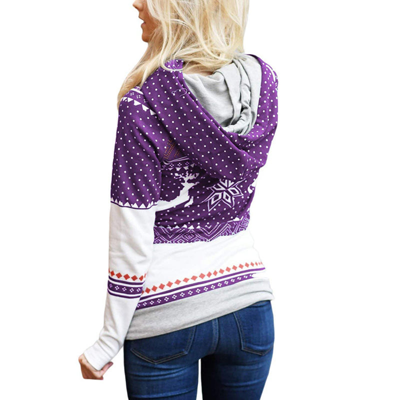 Christmas Print Pocket Sweatshirt