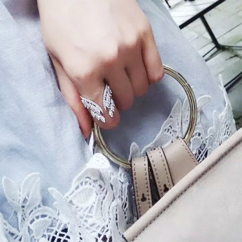 Angel wings bracelet and ring