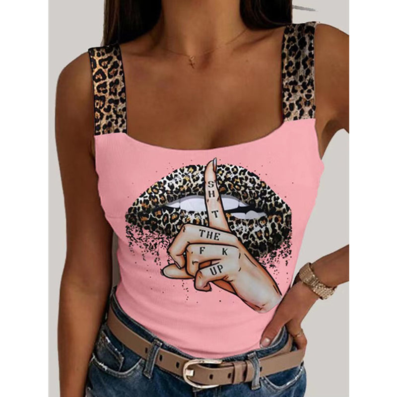 Sexy Women's Printed Tank Top T-Shirt
