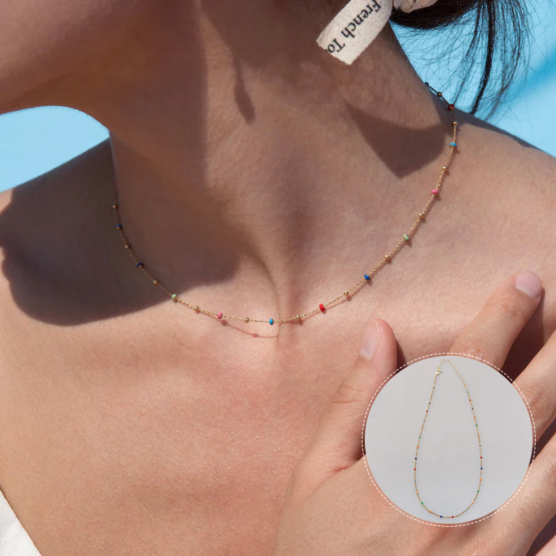 Enamel and Gold Necklace