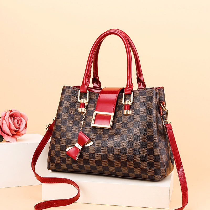 Printed Bow Leather Bag