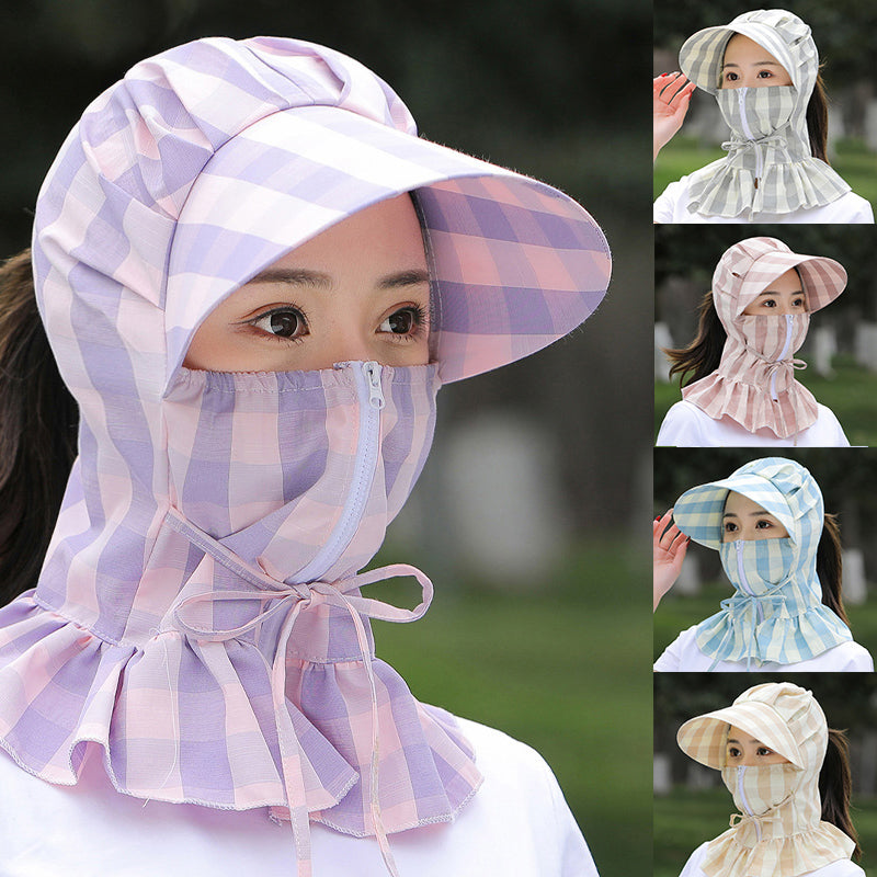 Sunshade Long Brim Sun Hat with Fan