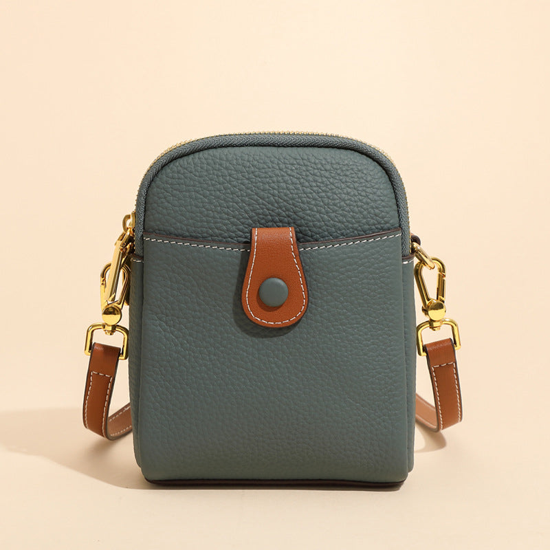 Multifunctional Solid Soft Leather Crossbody Bag