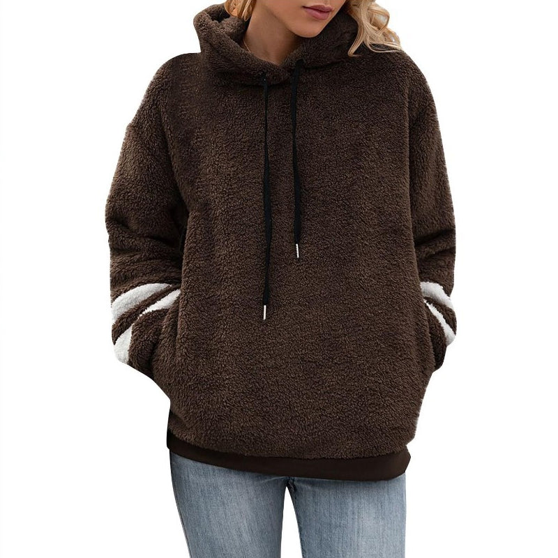 Drawstring Plush Sweater Jacket