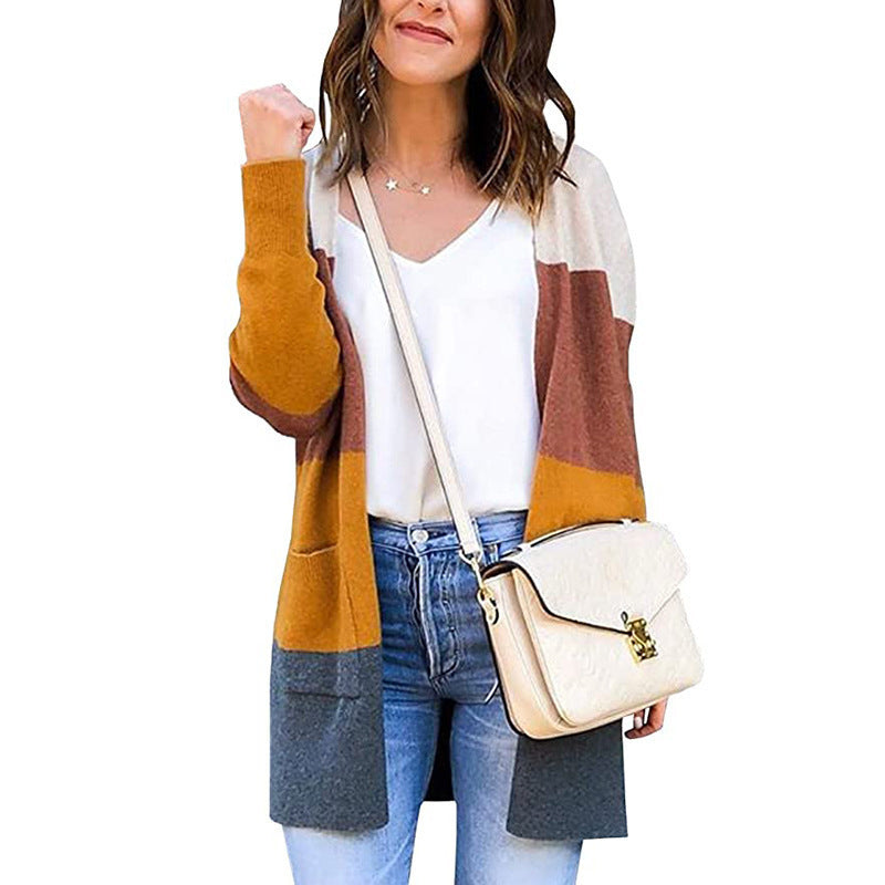 Contrast Cardigan Sweater