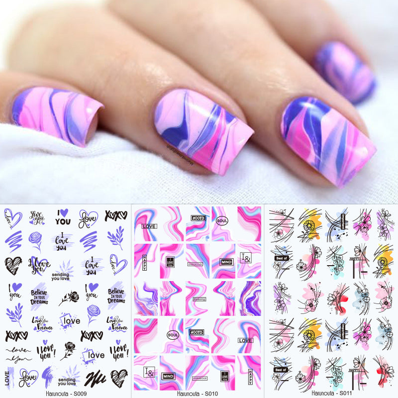 Botanical Fashion Alphabet Nail Stickers