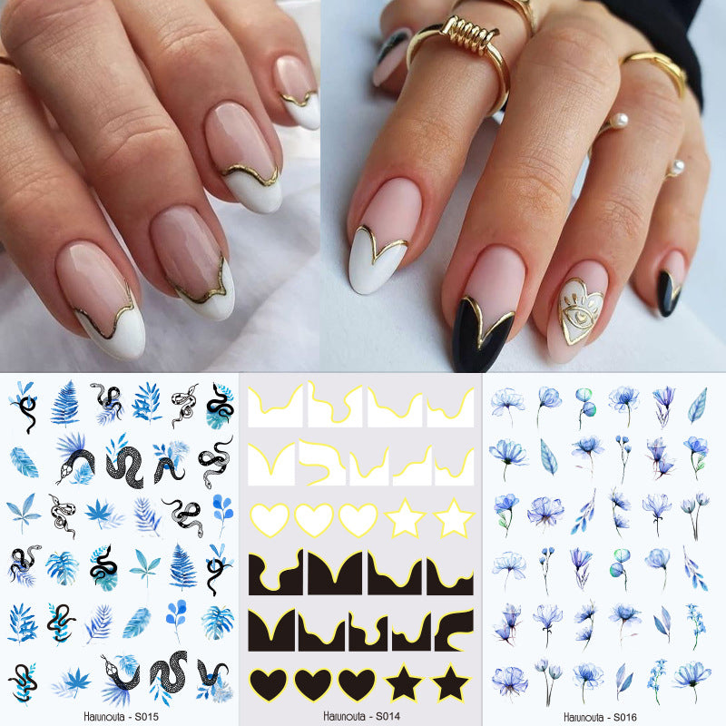 Botanical Fashion Alphabet Nail Stickers