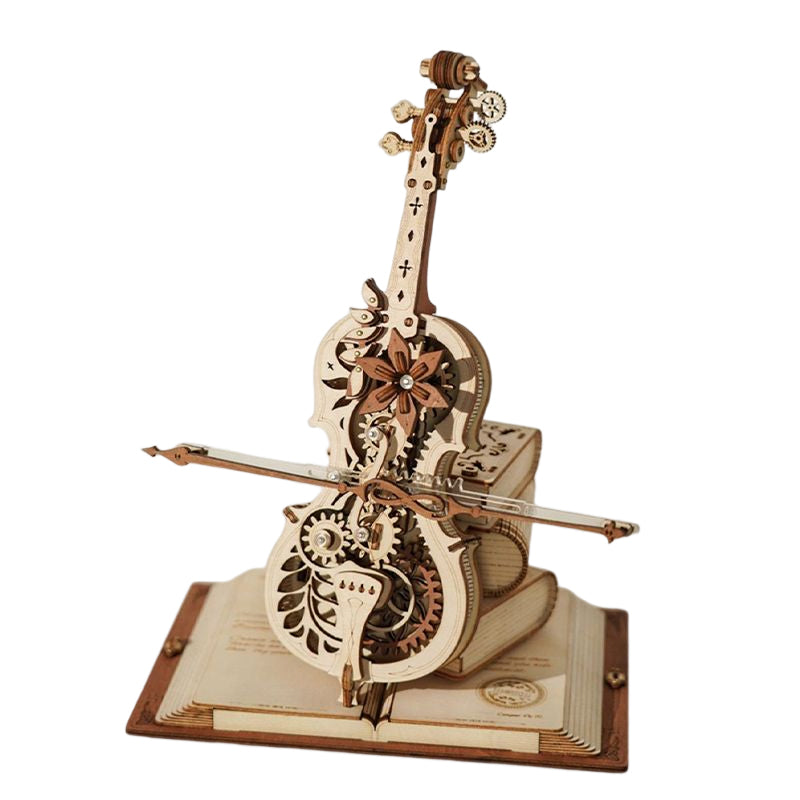 Wooden Assembled Cello Music Box