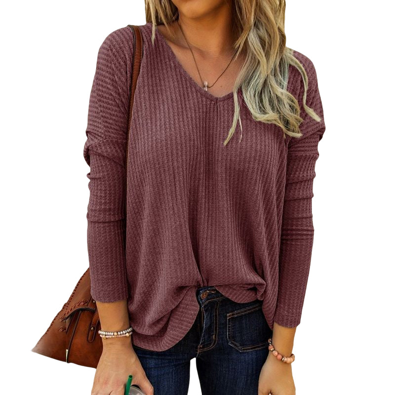 V-Neck Knit Top T-Shirt