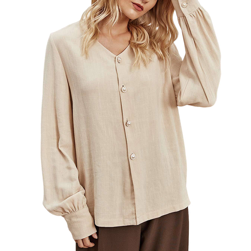 Single-breasted Loose-fitting Shirt