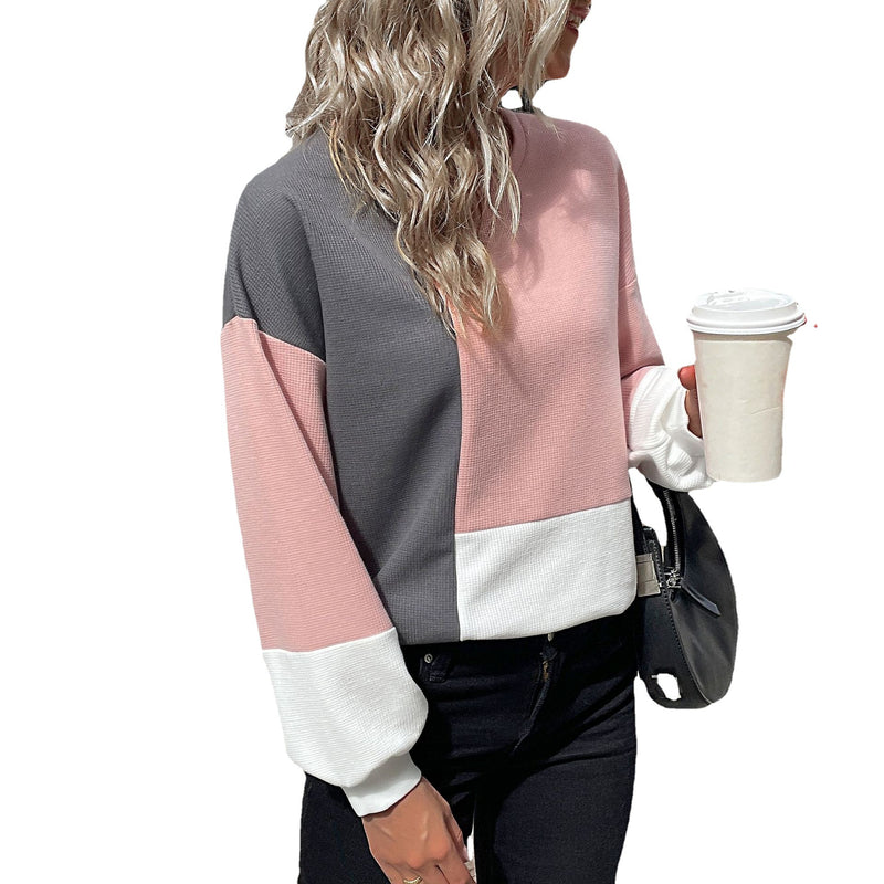 Colorblock Waffle Sweatshirt