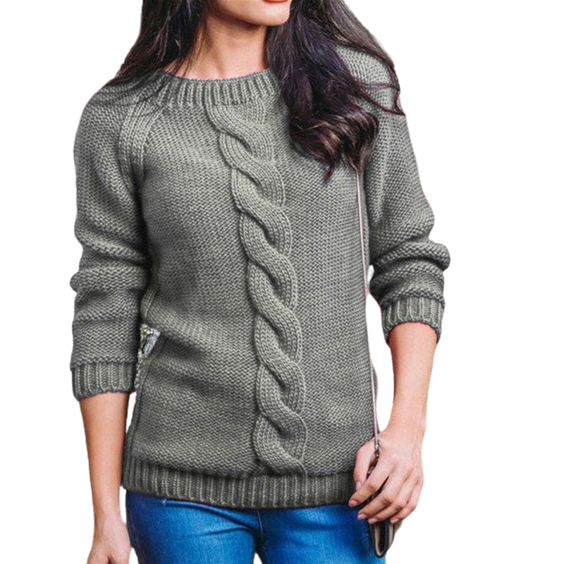 Twine Woven Crew Neck Sweater