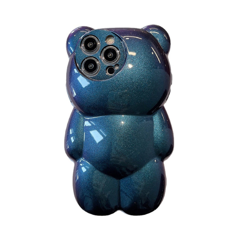 Cute 3D Glitter Shockproof Bear Case for iPhone