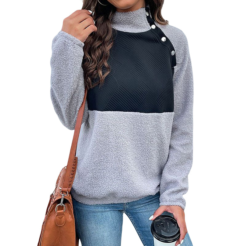 Long Sleeve Half turtleneck Fleece Sweater