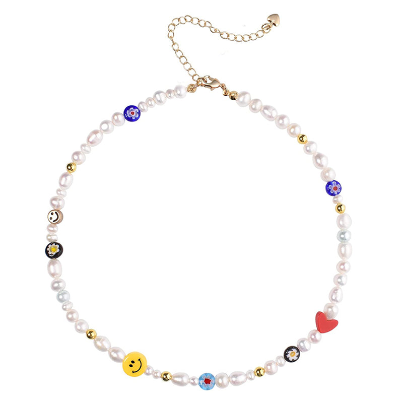 Yellow Smiley Pearl Necklace