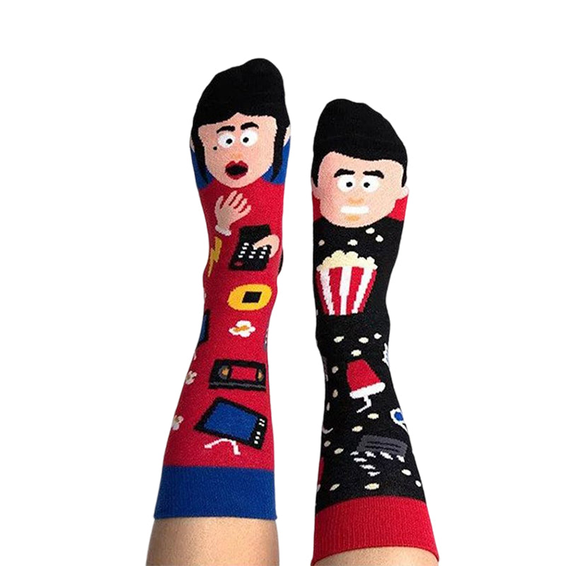 Asymmetric Mid Tube Cotton Socks