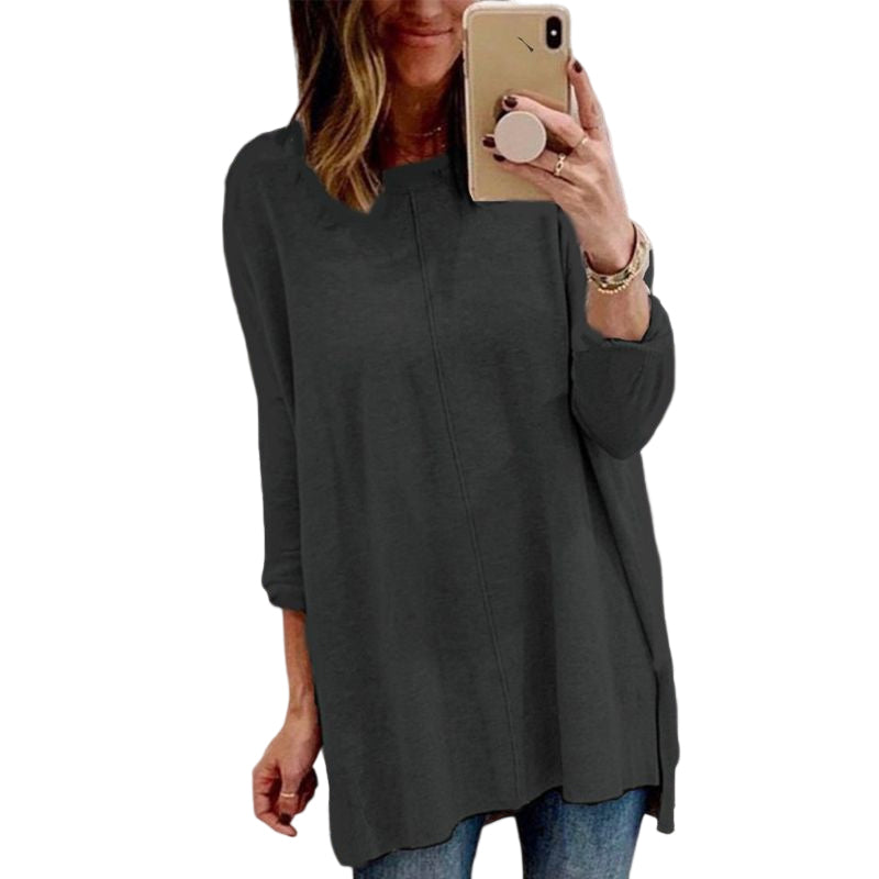 Long Sleeve Crew Neck Panel T-Shirt