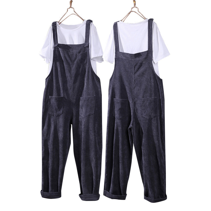 Wide Leg Corduroy Overalls